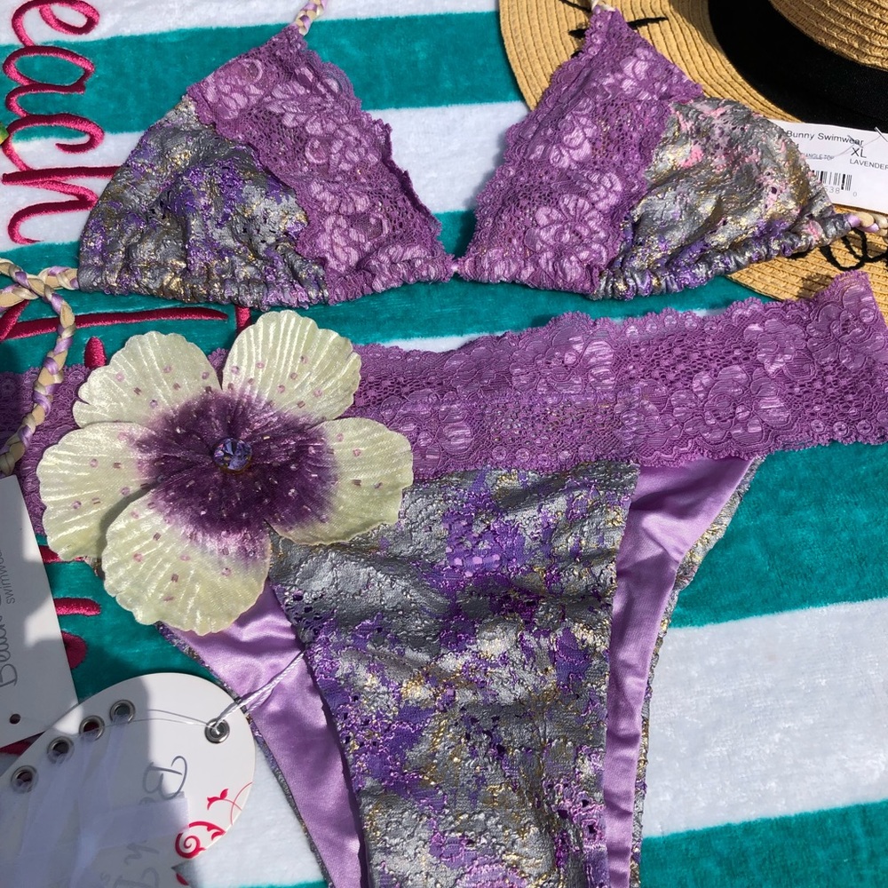 NWT Beach bunny Sugar Magnolias lavender XL set - Picture 7 of 16